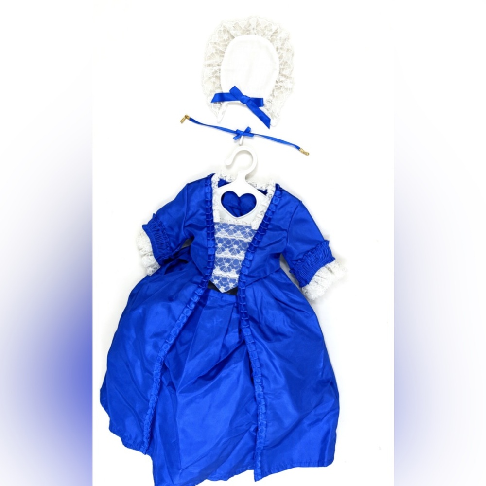 Early 90s Felicity’s Blue Holiday Christmas Gown & Stomacher Complete Set